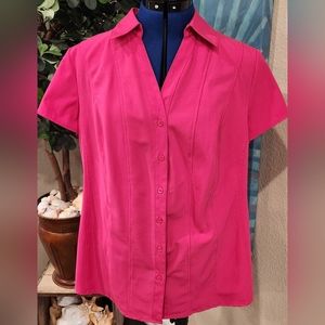 Style & company pink button-up blouse